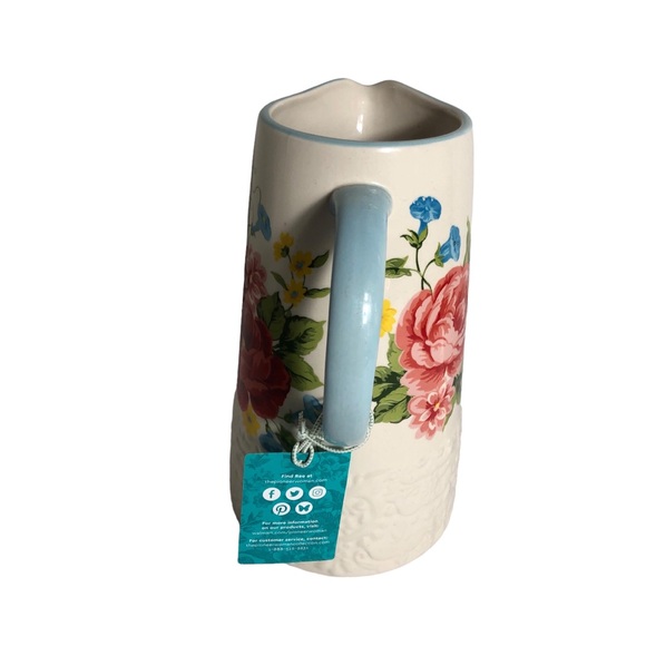 The Pioneer Wiman Sweet Rose 2.1 qt ceramic pitcher - Picture 3 of 5